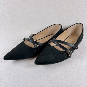 Journee Collection 'Patricia' Slip On Pointed Toe Ballet Flats in Black - size 8